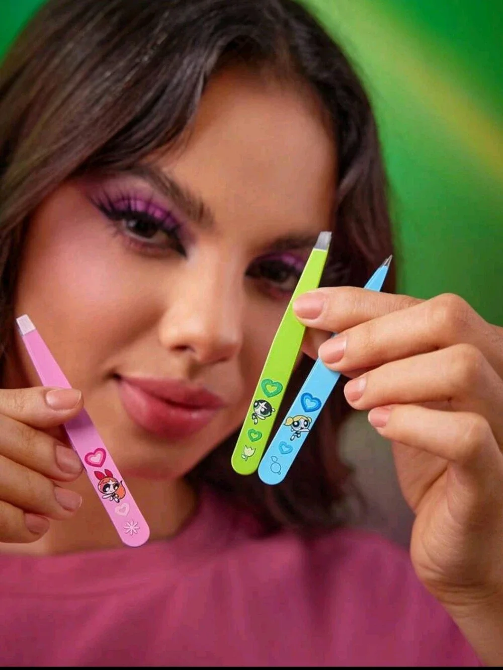 Cartoon Network Powerpuff Girls Tweezers in Pink, Lime Green, Light Blue